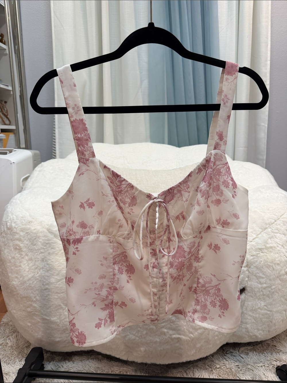 Princess Polly Pink Floral Satin Corset Tank